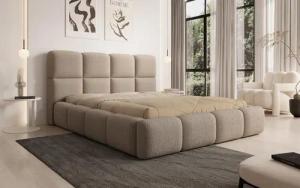 Compleo Polsterbett aus Bouclé MERID Doppelbett