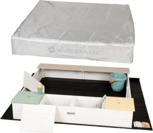 WONDERMAKE Sandkasten mit Abdeckung, 2x Matschküche,