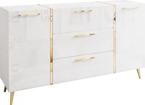 Lookway Kommode ONYX goldene Beine Hochglanz