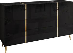 Lookway Kommode ONYX goldene Beine Hochglanz