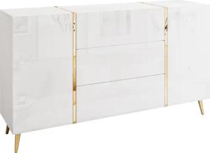 Lookway Kommode ONYX goldene Beine Hochglanz