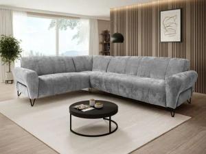 Beautysofa Ecksofa mit Metallbeine in schwarzer