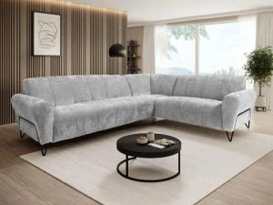 Beautysofa Ecksofa mit Metallbeine in schwarzer