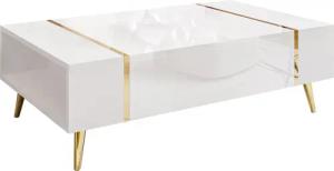 Lookway Couchtisch ONYX auf goldenen Beinen