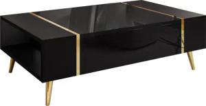 Lookway Couchtisch ONYX auf goldenen Beinen