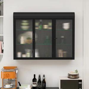 Celya Wandhängeschrank Glas-Wandregal,Hängeschrank küche, Drei Glastüren,Drei
