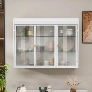 Celya Wandhängeschrank Glas-Wandregal,Hängeschrank küche, Drei Glastüren,Drei