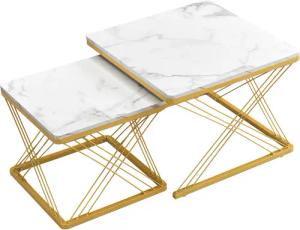 HAUSS SPOLE Couchtisch quadratisches 2-teiliges Set,