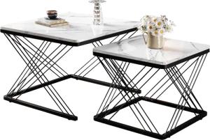 HAUSS SPOLE Couchtisch quadratisches 2-teiliges Set,