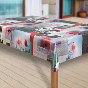 laro Tischdecke Wachstuch-Tischdecken Abwaschbar Blume rot