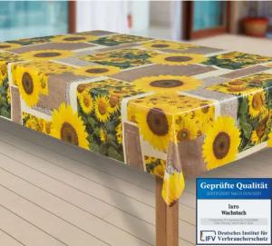 laro Tischdecke Wachstuch-Tischdecken Abwaschbar Sonnen Blumen