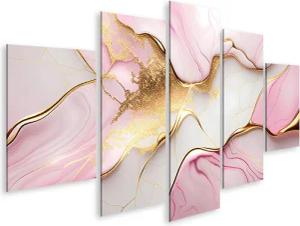 islandburner Leinwandbild Rosa Gold Marmor Abstrakter