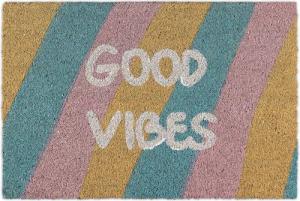 relaxdays Fußmatte Kokos "Good Vibes", Höhe: