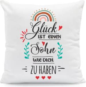 GRAVURZEILE Zierkissen mit Spruch - Glück