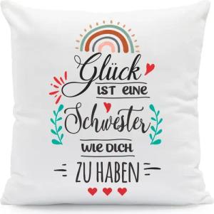 GRAVURZEILE Zierkissen mit Spruch - Glück