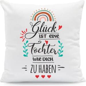 GRAVURZEILE Zierkissen mit Spruch - Glück