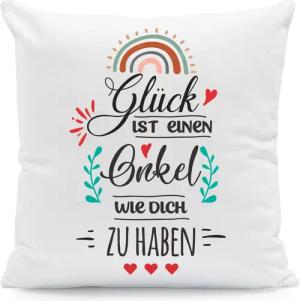 GRAVURZEILE Zierkissen mit Spruch - Glück