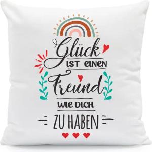 GRAVURZEILE Zierkissen mit Spruch - Glück