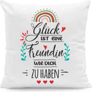 GRAVURZEILE Zierkissen mit Spruch - Glück