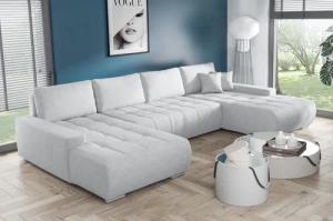 Compleo Ecksofa mit Schlaffunktion aus Velourstoff