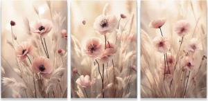 Wallarena Poster SET Blumen Wiese Wohnzimmer
