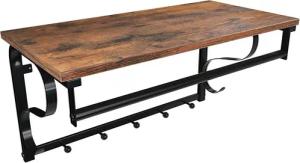 VASAGLE Wandgarderobe, Wandregal mit 5 Haken,