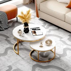 OKWISH Couchtisch 2-teiliges Couchtisch-Set mit elegantem