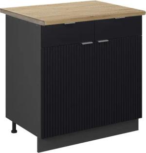 Vicco Unterschrank Fame-Line, Schwarz gestreift/Anthrazit, 80