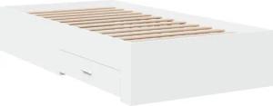 vidaXL Bett Bettgestell mit Schubladen Weiß
