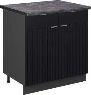 Vicco Unterschrank Fame-Line, Schwarz gestreift/Anthrazit, 80
