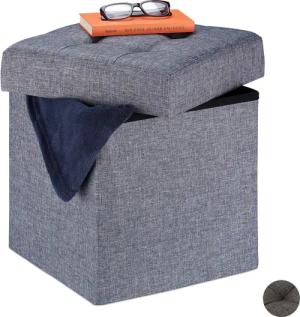 relaxdays Sitzhocker mit Stauraum, Dunkelgrau