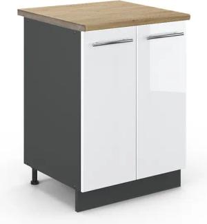 Vicco Unterschrank Fame-Line, Weiß Hochglanz/Anthrazit, 60