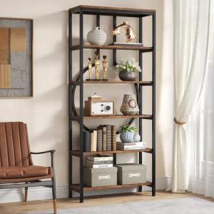 Tribesigns Bücherregal industrielles 6-stöckige Etagere-Bücherregal, freistehend