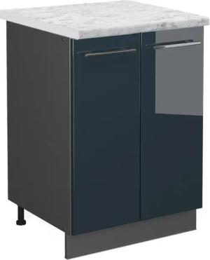 Vicco Unterschrank Fame-Line, Dunkelblau Hochglanz/Anthrazit, 60