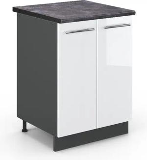 Vicco Unterschrank Fame-Line, Weiß Hochglanz/Anthrazit, 60