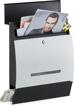 relaxdays Briefkasten Design Briefkasten mit Zeitungsfach,