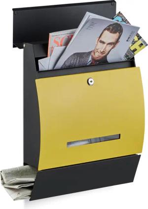 relaxdays Briefkasten Design Briefkasten mit Zeitungsfach,