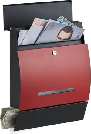 relaxdays Briefkasten Design Briefkasten mit Zeitungsfach,