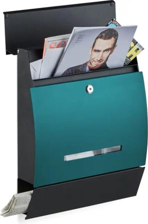 relaxdays Briefkasten Design Briefkasten mit Zeitungsfach,