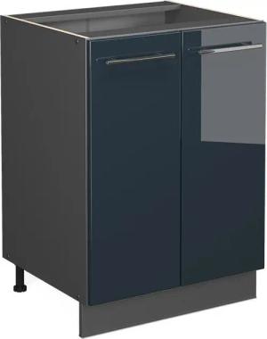 Vicco Unterschrank Fame-Line, Dunkelblau Hochglanz/Anthrazit, 60