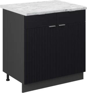 Vicco Unterschrank Fame-Line, Schwarz gestreift/Anthrazit, 80