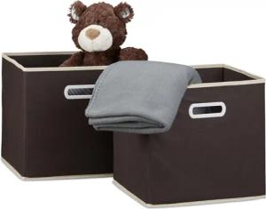 relaxdays Faltbox 2er Set, Braun