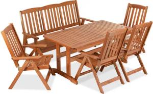 KONSIMO® Garten-Essgruppe ALCES Gartenmöbel-Set aus Massivholz,