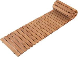 COSTWAY Holzfliesen Rollweg, 245 cm ausrollbar,