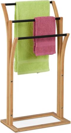 relaxdays Handtuchhalter Bambus Handtuchhalter
