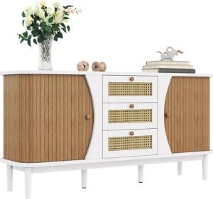 Merax Sideboard Skandi mit 2 Schiebetüren
