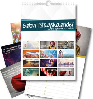 Timr Platzset Geburtstagswandkalender mit Sprüchen und