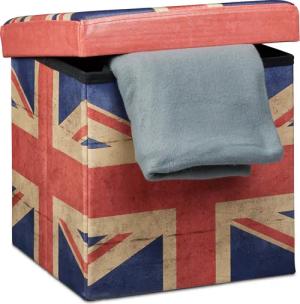 relaxdays Sitzhocker mit Stauraum Trendmotiv, UK