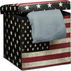relaxdays Sitzhocker mit Stauraum Trendmotiv, USA
