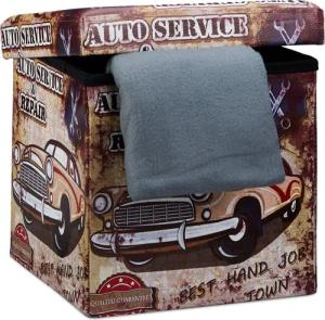 relaxdays Sitzhocker mit Stauraum Trendmotiv, Car